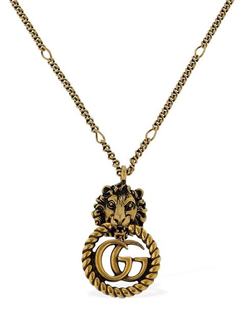 gucci lion necklace|gucci gg necklace.